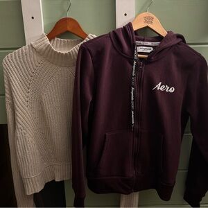 Aeropostale Bundle – Size M – Cozy Sweater + Zip Hoodie